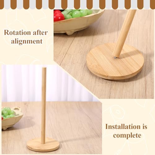 SHENLIU 4Pcs Wood Paper Towel Holder Stand, Kitchen Paper Hanger Rack - Image 4