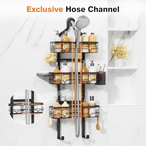 Shower Caddy Hanging, Adjustable Bathroom Organizer 3 Tier Shelf Rustproof - Image 6