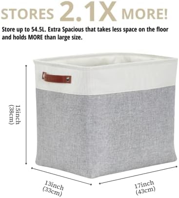 DECOMOMO Extra Large Storage Baskets, 54.5L Fabric Storage Bins 3 Pack - Image 4
