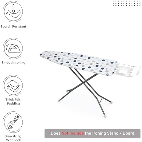 Encasa XO Ironing Board Cover and Pad, Thick Felt 49"x18" - Image 3