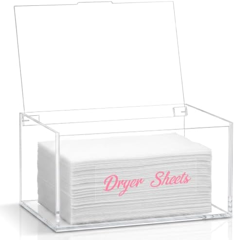 Acrylic Dryer Ball Holder Dispenser Container, Bonus Pink Labels Included by SUBEKYU