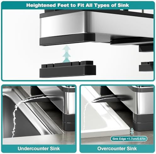 Ewaiira Stainless Steel Sink Caddy, Sponge Holder - Image 6