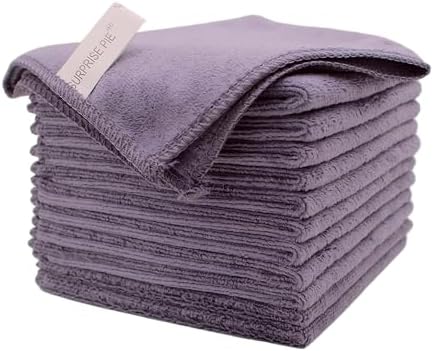 Premium 400 GSM Microfiber Cleaning Cloths, 12 Pack Ultra Absorbent Lint-Free by SURPRISEPIE