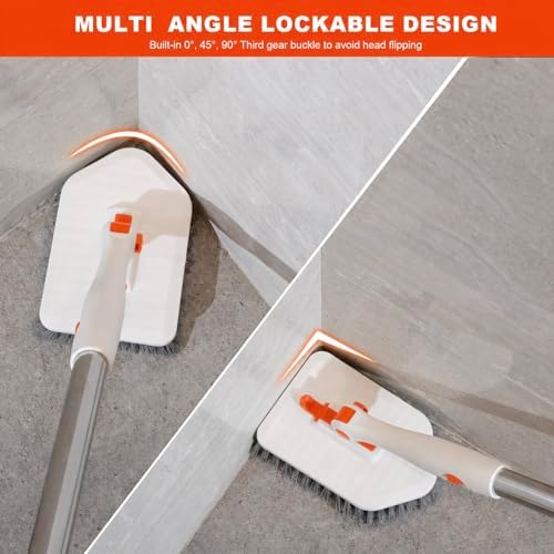 Tile Tub Scrubber Brush with 52-inch Adjustable Long Handle 3-in-1 Rotatable - Image 5