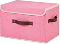 Storage Bins Box with Lids Decorative Cotton Linen Fabric Baskets by Unknown