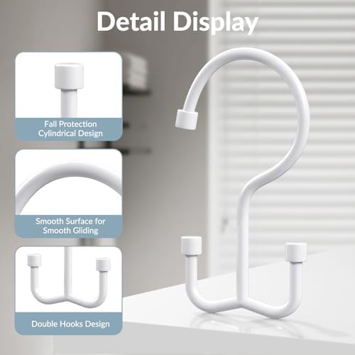 OEH Shower Curtain Hooks, Durable Shower Curtain Hooks Rust Proof, Shower Rings - Image 4