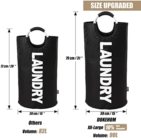 DOKEHOM 90L Large Laundry Basket Bag, Collapsible Tall Hamper - Image 3