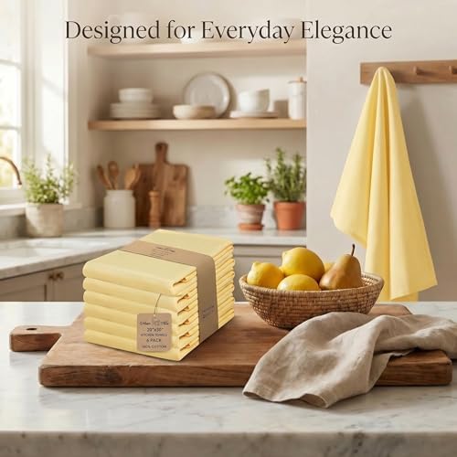 Urban Villa Kitchen Towels Cotton Dish Towels 20”x30” Yellow - Image 5