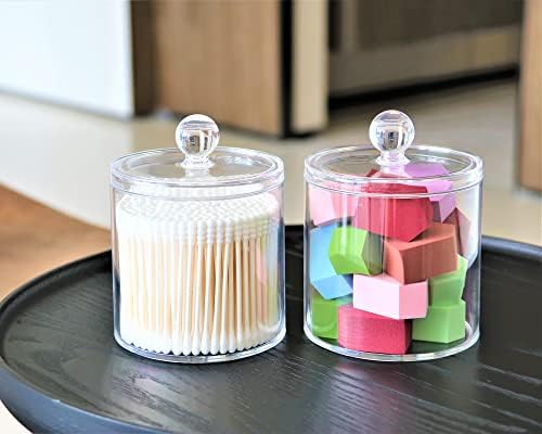 DAPOWER 20 oz Qtip Holder Bathroom Storage Canister Set of 2 Pack - Image 3