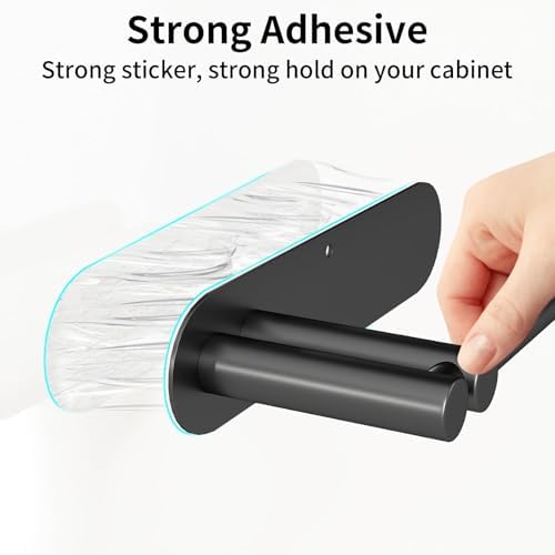 Paper Towel Holder Under Cabinet, Upgraded Dual-Rod Adhesive Paper Towel Holder - Image 4