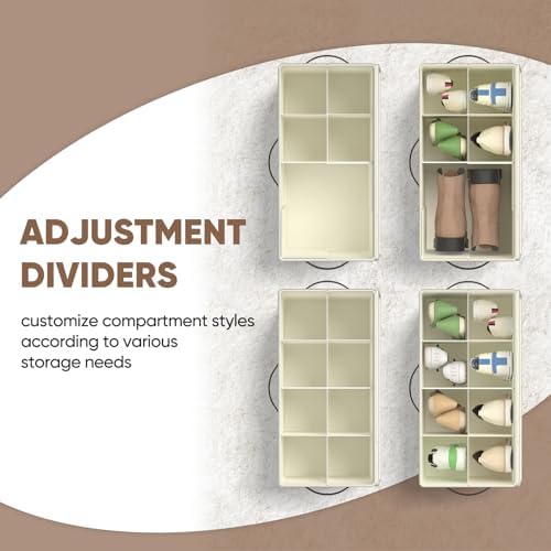 OIAHOMY 4 Pack Shoe Organizer for Closet, Foldable Shoe Storage Bins - Image 5