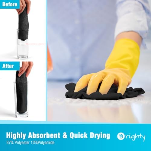 Orighty Microfiber Cleaning Cloth Bulk, 50 Pack Shop Towels 12x12 in - Image 3