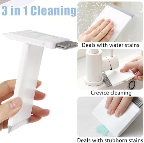 Ouliget Kitchen Sink Squeegee and Countertop Brush, 3 in 1 Mini Squeegee Sponge - Image 3