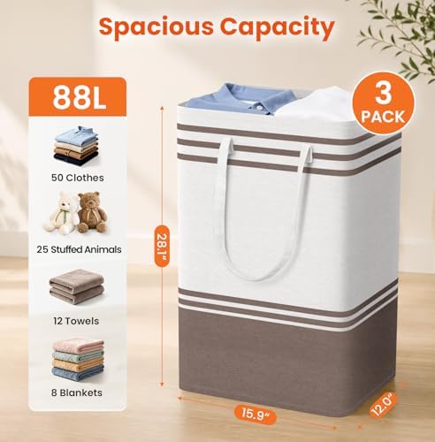 TranquilRelax 3-Pack Laundry Basket, Laundry Hamper - Image 2