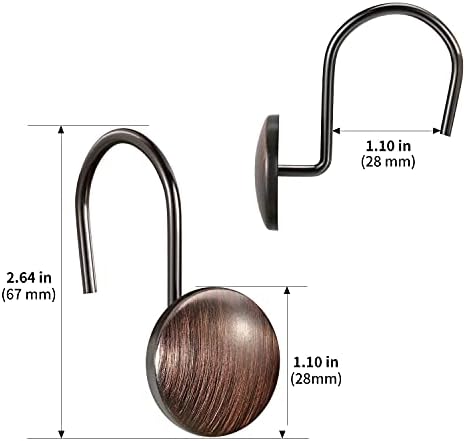 CHICTIE Bronze Shower Curtain Hooks Rings, Oil Rubbed Metal Rust Resistant - Image 6