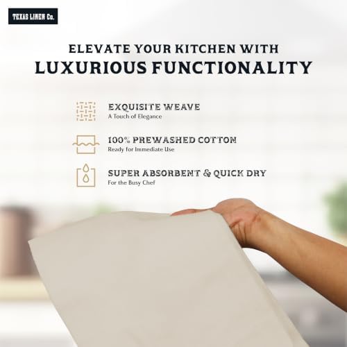 TEXAS LINEN CO. Flour Sack Towels Highly Absorbent 100% Cotton Natural Kitchen - Image 2