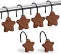 12-Piece Wood Star Shower Curtain Hooks by CTOHN