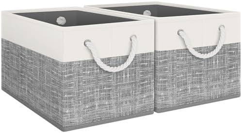 Fab totes Storage Bins 2-Pack, Foldable Storage Baskets by Fabtotes
