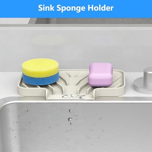 Sponge Holder for Kitchen Sink, Dish Sponge Holder Soap Tray - Image 2