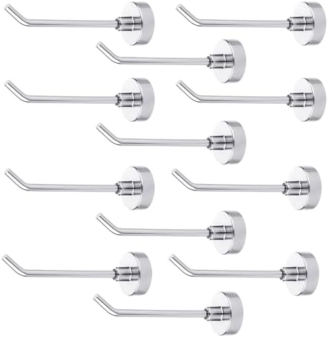 XIHIRCD 12pcs Magnetic Hooks, 1.7 lbs 3in Heavy Duty Magnet Storage Hooks by XIHIRCD