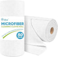 AIDEA White Microfiber Cleaning Cloth Roll-50PK, Cleaning Rags 11.5"×11.5" by AIDEAHOME