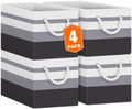 Fab totes Storage Bins 4-Pack, Foldable Storage Baskets by Fabtotes