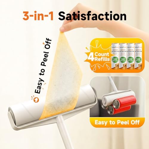 Large Lint Roller for Pet Hair, 9.44-Inch Wide, 400 Sheets - Image 4
