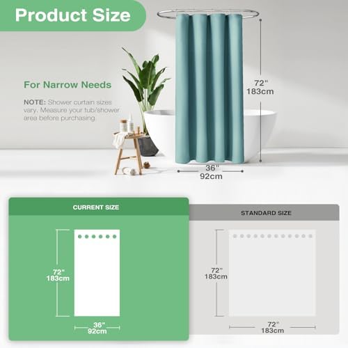 Dynamene Stall Waffle Shower Curtain 256 GSM Heavy 36"x72" Teal/Turquoise - Image 3