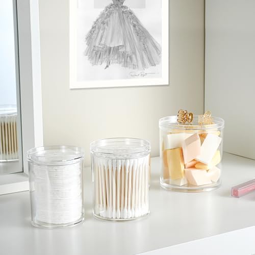 SheeChung 3 Pack Clear Stackable Qtip Holder Mixed Sizes - Image 5