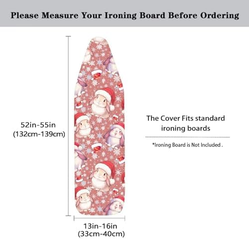 Christmas Rabbit Ironing Board Cover, Winter Snowflake Cute Bunny Print - Image 5
