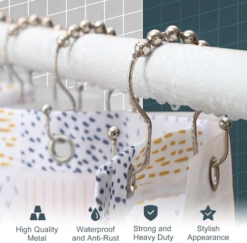 Shower Curtain Hooks, OEH Shower Curtain Rings, Metal Shower Curtain Rings Rust - Image 2