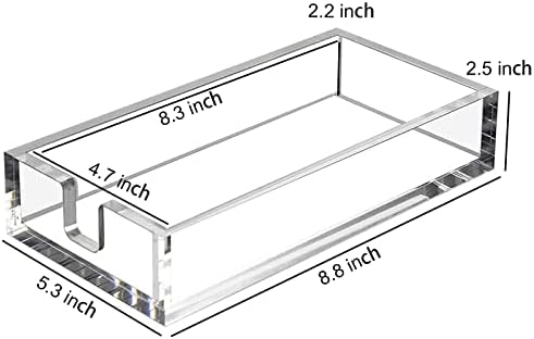 HIIMIEI Acrylic Napkin Holder for Bathroom, Guest Towel Holder Tray（Clear） - Image 2
