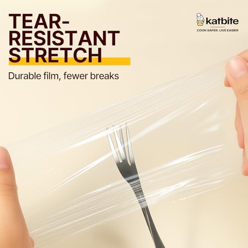 Katbite Plastic Wrap with Slide Cutter, 12 in x 1200 sq ft Cling Wrap - Image 6