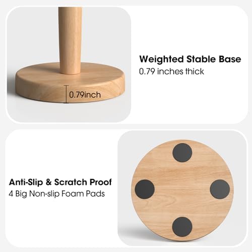 KitchLife Cute Wooden Paper Towel Holder Countertop - Image 3