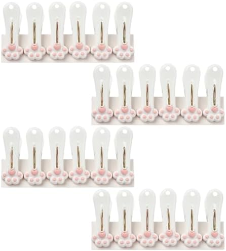 24Pcs Cute Paw Print Plastic Clothespins - Image 6