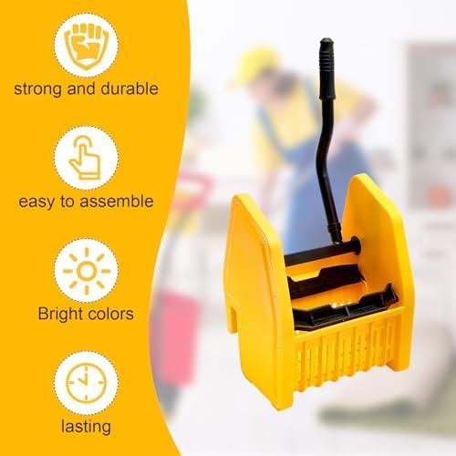Sasylvia Yellow Mop Wringer Replacement Down Press Mop Bucket Wringer - Image 4