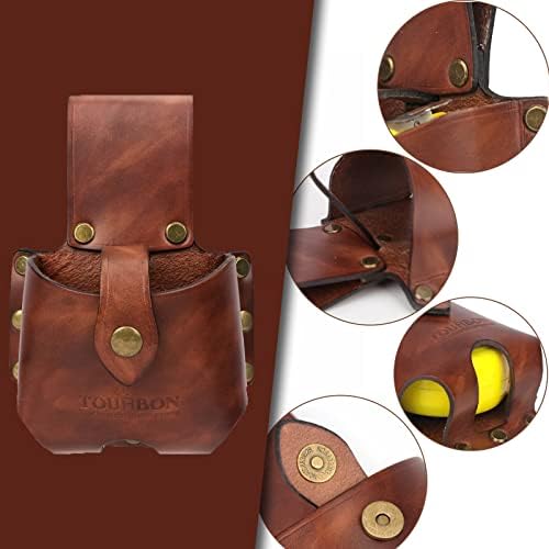 TOURBON Leather Tape Measure Pouch Belt Tool Carrier Holder Holster - Image 6