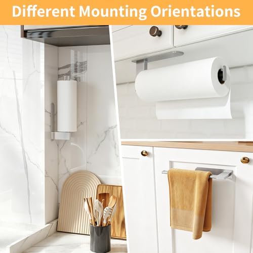 Jesginboo Under Cabinet Paper Towel Holder, Brushed Nickel - Image 6