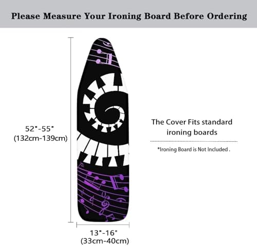 GLENLCWE White Purple Music Piano Ironing Board Cover Standard Sizes 15x54 Inch - Image 5