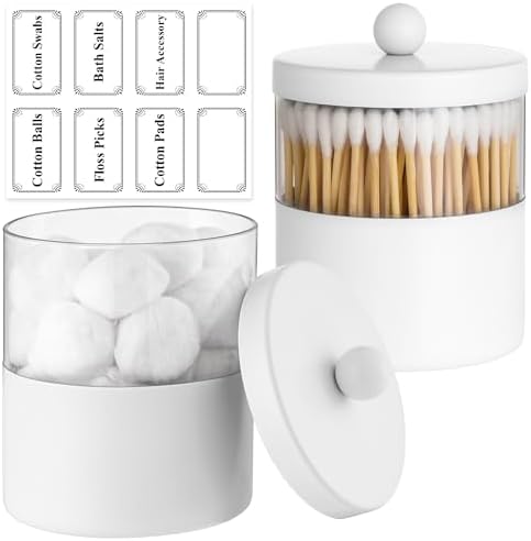 Gaussra White Apothecary Jar, Bathroom Jar by Gaussra