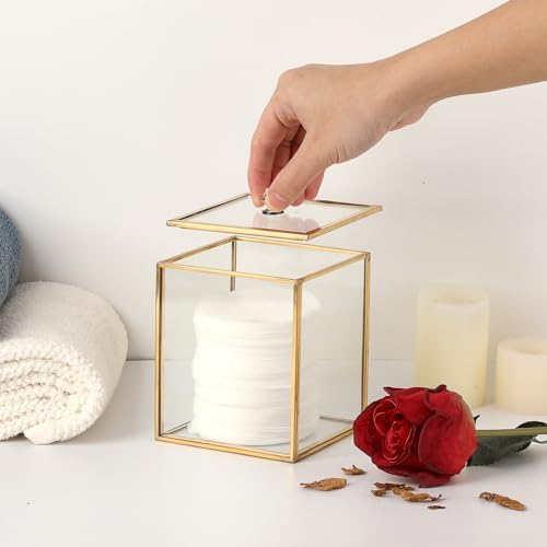Hipiwe Gold Glass Vanity Box Vintage Apothecary Jars - Image 2