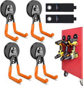 3-H Heavy Duty Magnetic Hooks, Large Magnet Hooks, 4 Pack Orange by 3-H