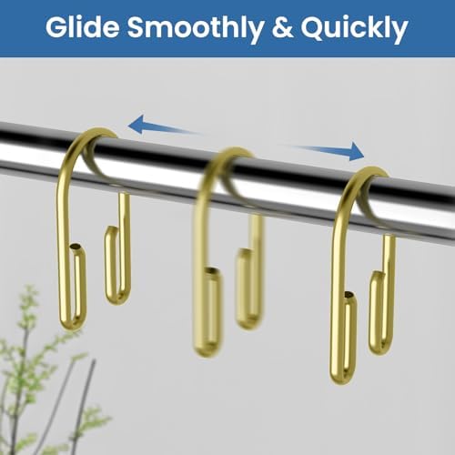 Gold Shower Curtain Hooks Rings ，Double Sided Shower Curtain Rings Rust - Image 3