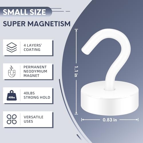 Neosmuk Magnetic Hooks, Cruise Ship Essentials, 40lb+ Heavy Duty Magnetic Hooks - Image 6