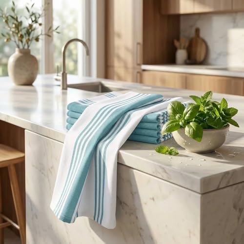 Urban Villa Kitchen Towels Cotton Dish Towels 20”x30” Aqua - Image 6