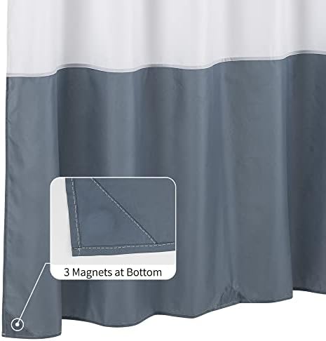 ALYVIA SPRING Waterproof Shower Curtain or Liner White/Stone Blue - Image 2