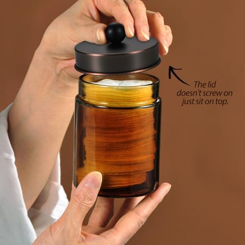 Amber Glass Qtip Holder, Apothecary Jars - Image 6