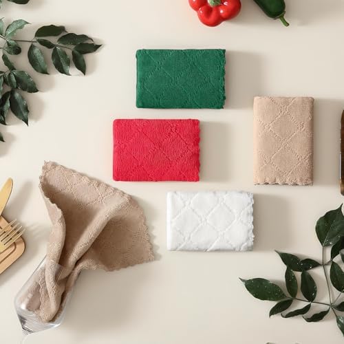 Homaxy 12 Pack Super Soft Absorbent Coral Velvet Dish Cloths - Image 2