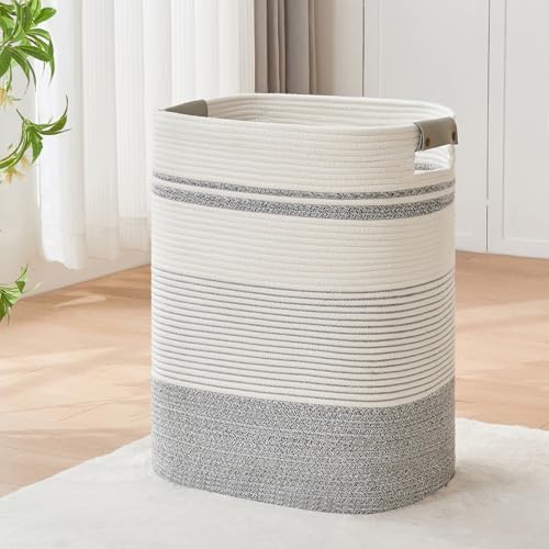 Laundry Hamper, 85L Cotton Rope Laundry Basket by DOFASAYI