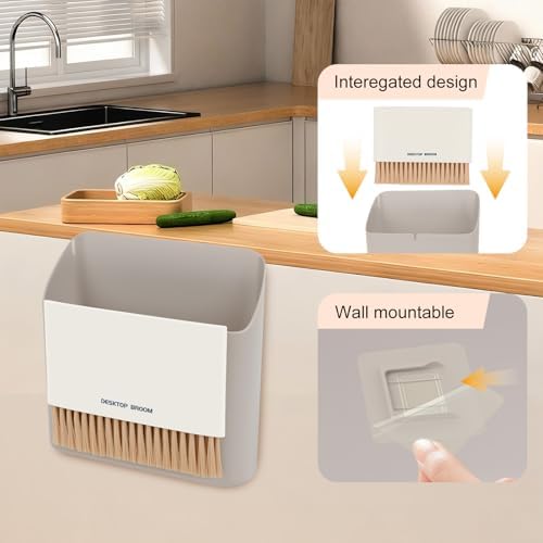 Mini Trash Can Broom Dustpan: Small Hangable Compact Garbage Lint Bin - Image 6